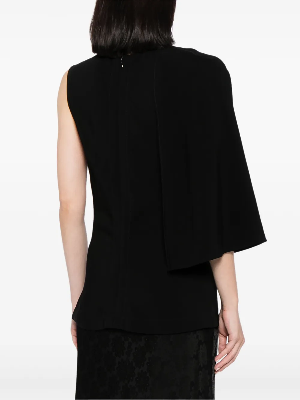 Топ асимметричного кроя с одним рукавом STELLA MCCARTNEY, черный — фото 4