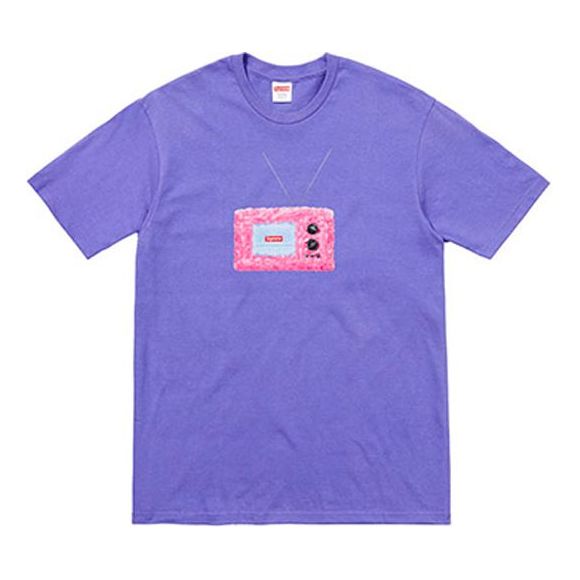 

Футболка Supreme SS18 TV Tee Light Purple Printing Short Sleeve Unisex, фиолетовый