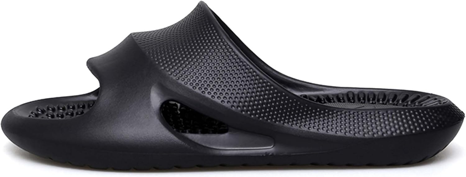 

Летние массажные тапочки с толстой подошвой, шлепанцы на одну полоску для улицы и пляжа, мужская обувь Generic, черный