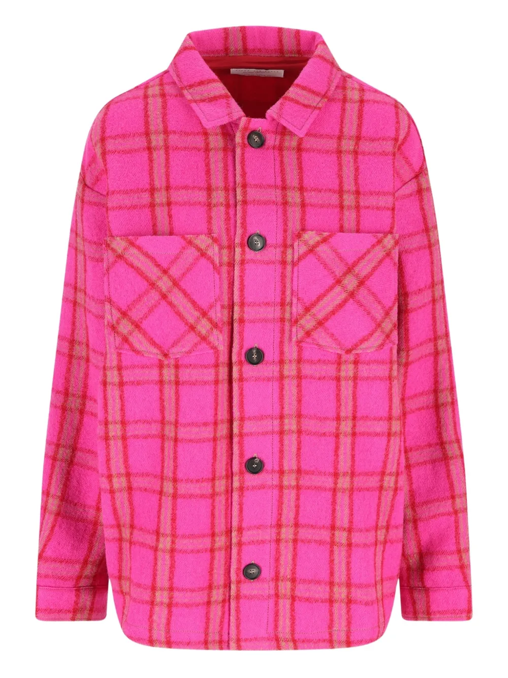 

Клетчатая вышитая рубашка Giada Benincasa, розовый