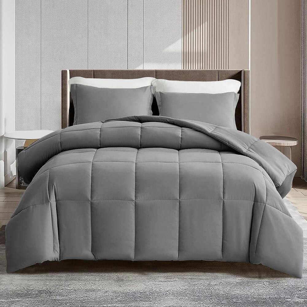 

Коллекция Lux Decor, пуховое альтернативное одеяло, всесезонное мягкое плюшевое однотонное одеяло из микрофибры LDC Lux Decor Collection, серый