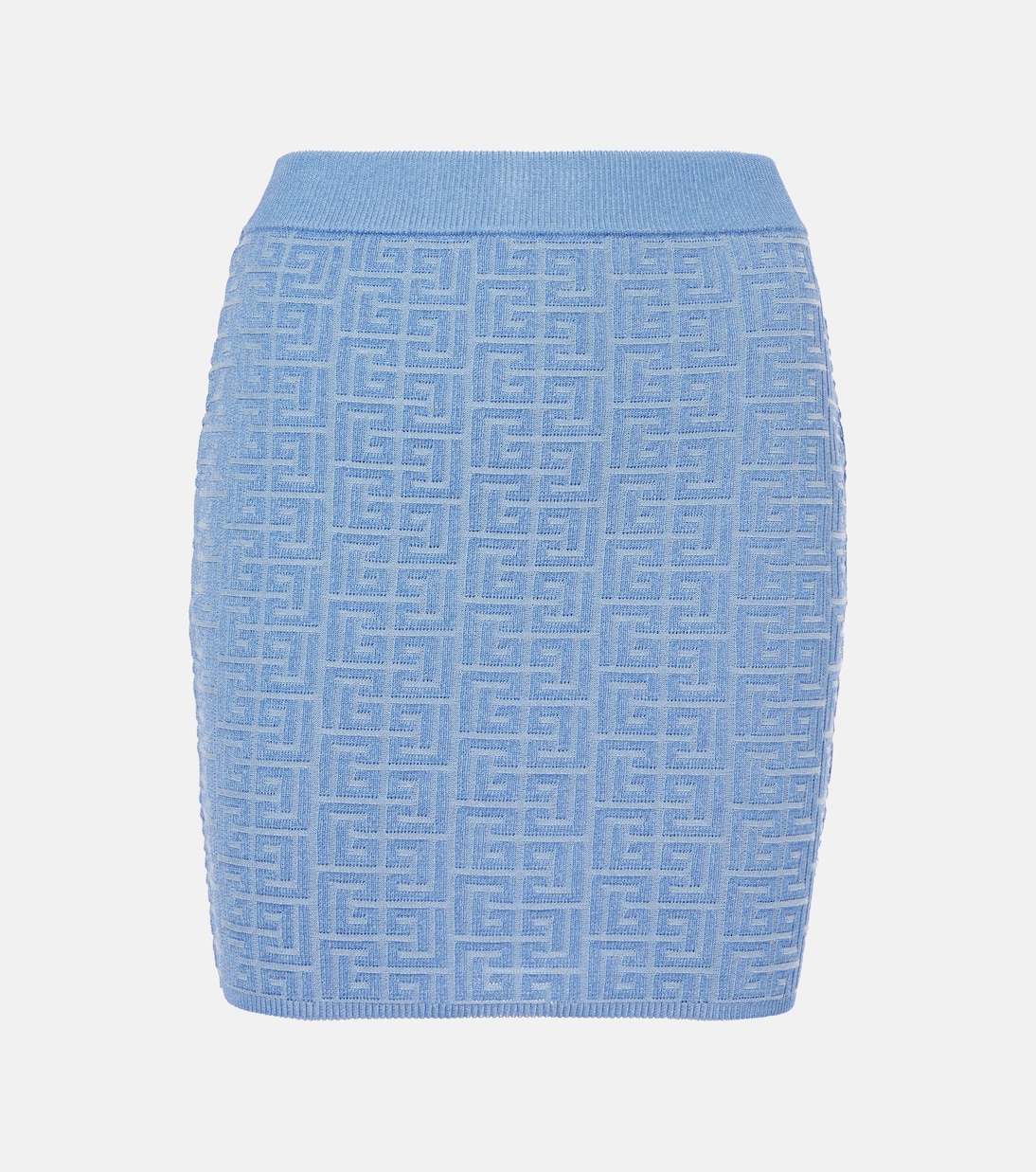 Мини-юбка с монограммой Balmain, Bleu/Bleu Brillant