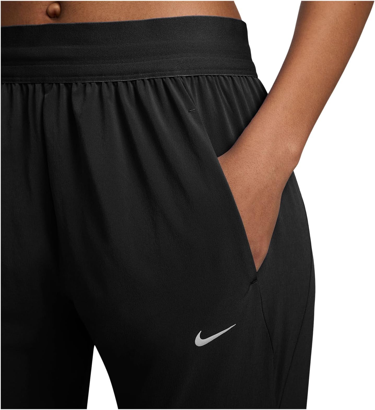 Женские беговые брюки Dri-FIT Swift со средней посадкой Nike, Black/Reflective Silver — фото 3