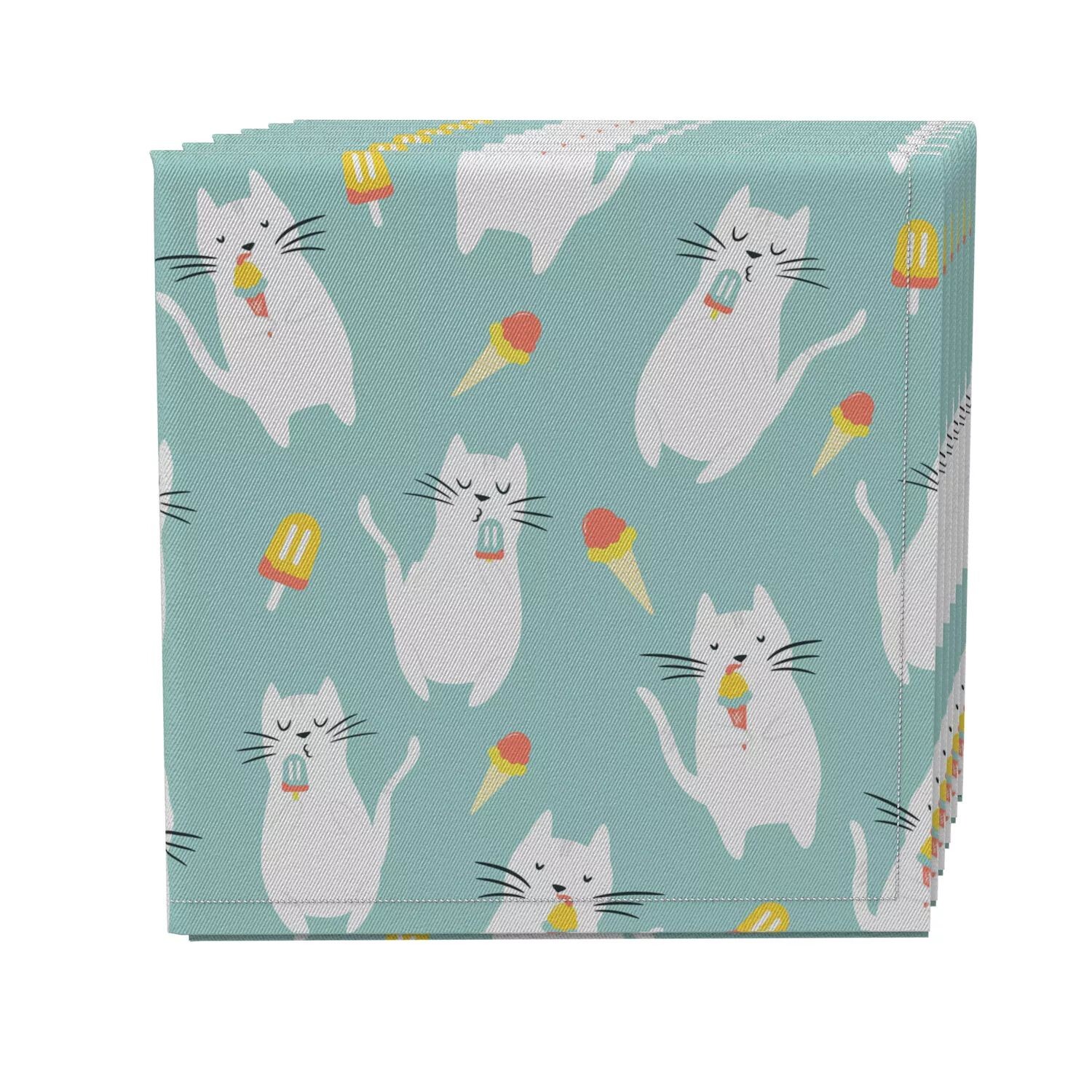 

Набор салфеток из 4 шт., 100 % хлопок, 20x20 дюймов, Sweet Cats and Ice Cream