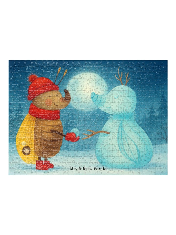 

Mr. & Mrs. Panda Дизайн снеговика-бабочки в стиле «пазл» (без слов) в белом цвете