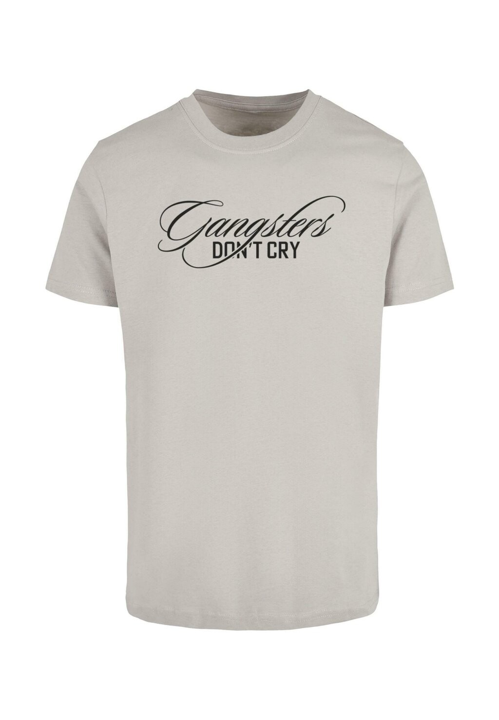 

Футболка с принтом GANGSTERS DONT CRY Mister Tee, светло-серый