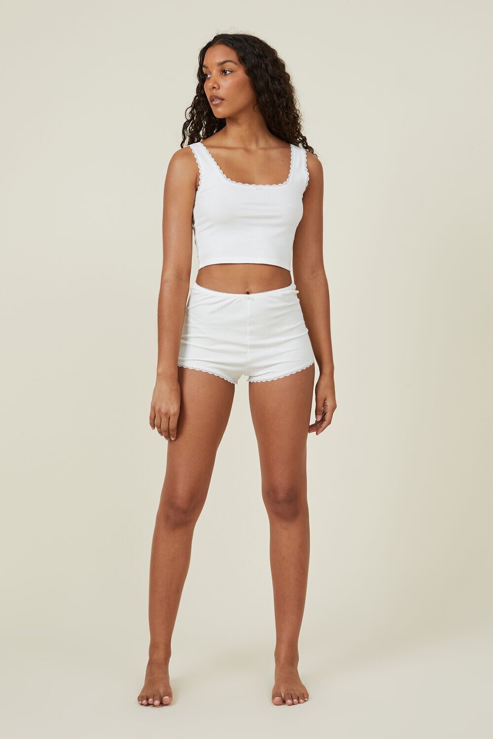 

Короткие кружевные шорты в рубчик Cotton On Body