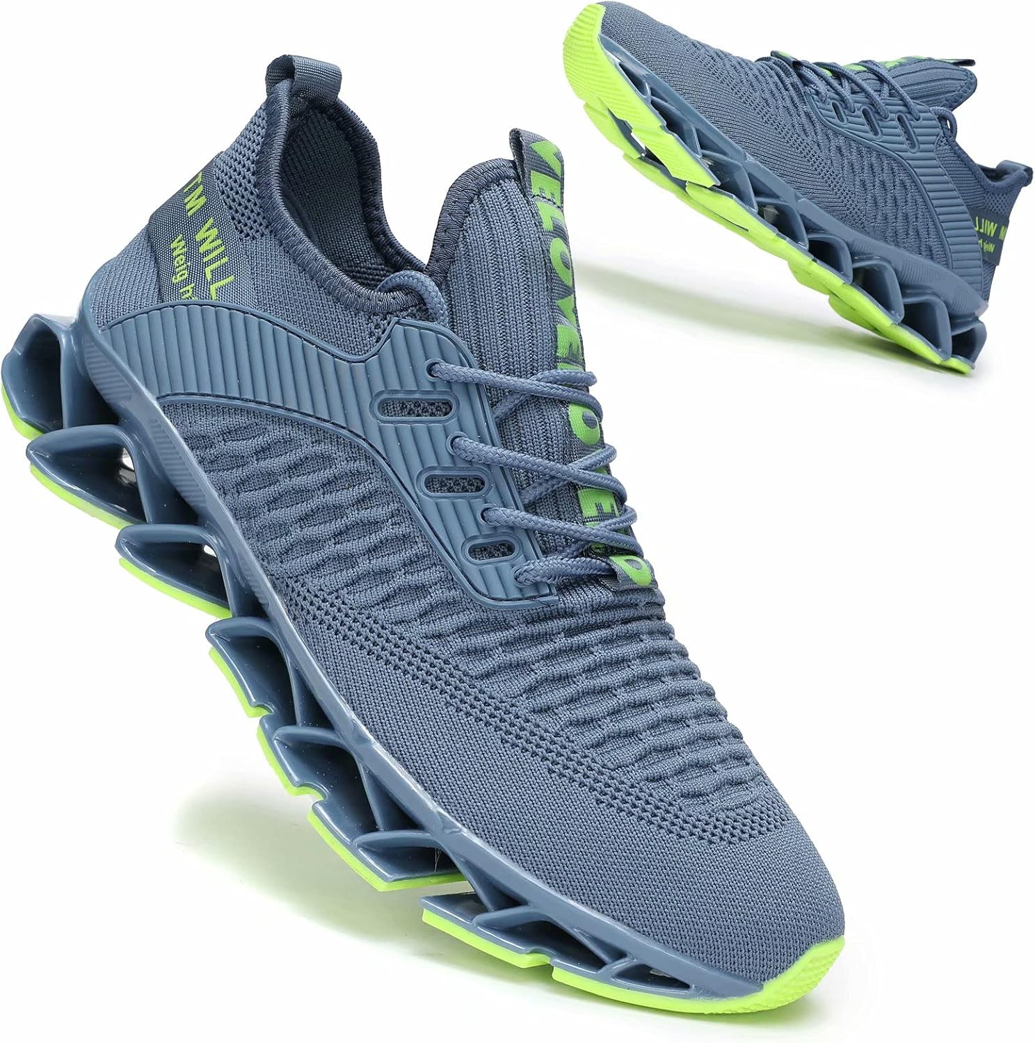 

Мужские модные кроссовки Vooncosir, дышащие сетчатые беговые кроссовки, лезвие, противоскользящая мягкая подошва, повседневная спортивная обувь для ходьбы, зеленый