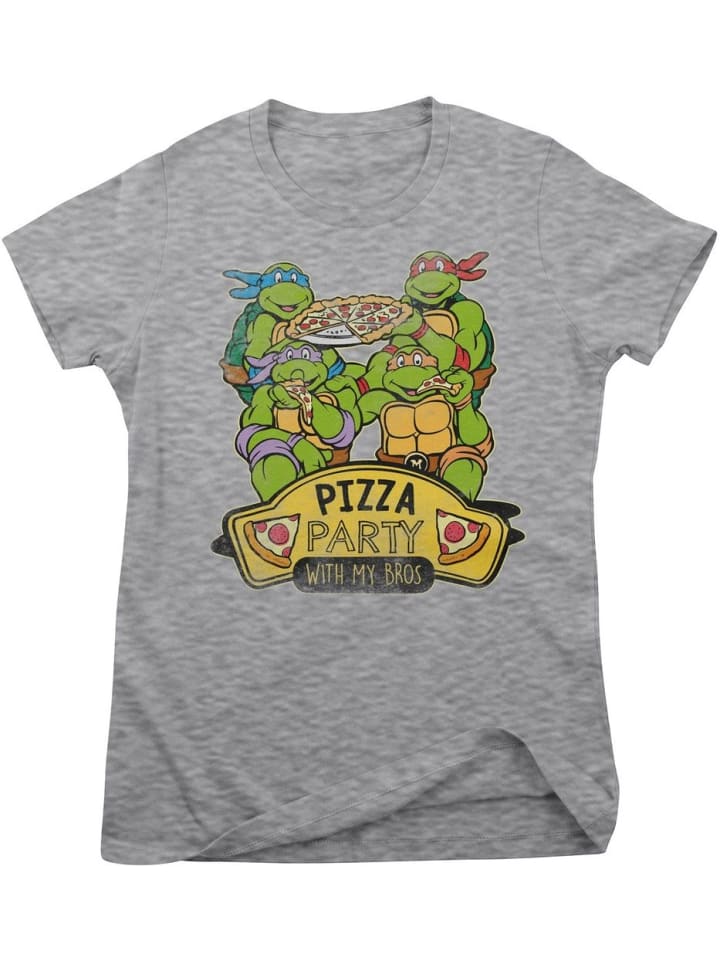 

Футболка Pizza Party With My Bros Girly Tee серого цвета Teenage Mutant Ninja Turtles, Серый, Футболка Pizza Party With My Bros Girly Tee серого цвета Teenage Mutant Ninja Turtles