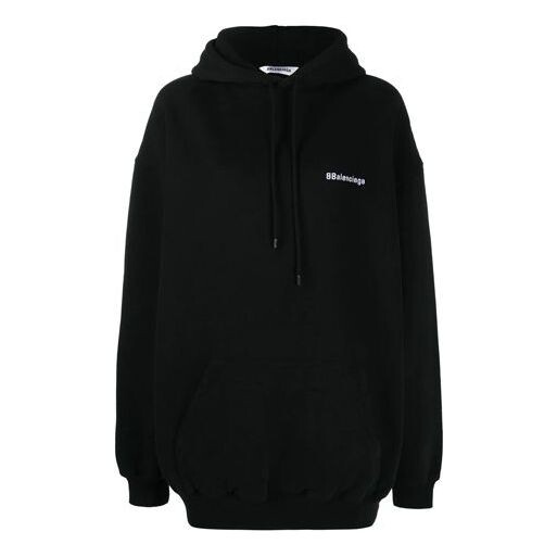 

Свитер ss21 logo cotton hoodie black Balenciaga, черный
