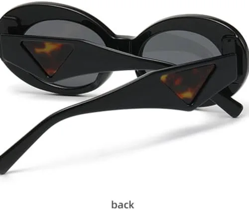 

Ретро-очки овальной формы 2027 года с контрастными цветами для женщин и мужчин, модные градиентные оттенки, защита от ультрафиолета UV400 MTZJH, Black Grey