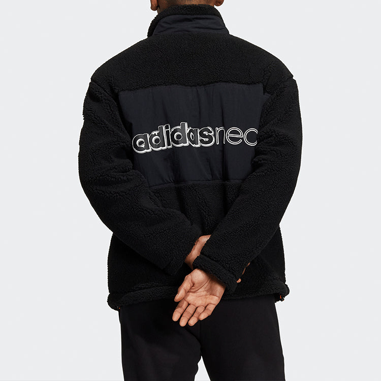Куртка adidas neo logo Casual Stand Collar Windproof Sports Jacket Black HG9030 — фото 3