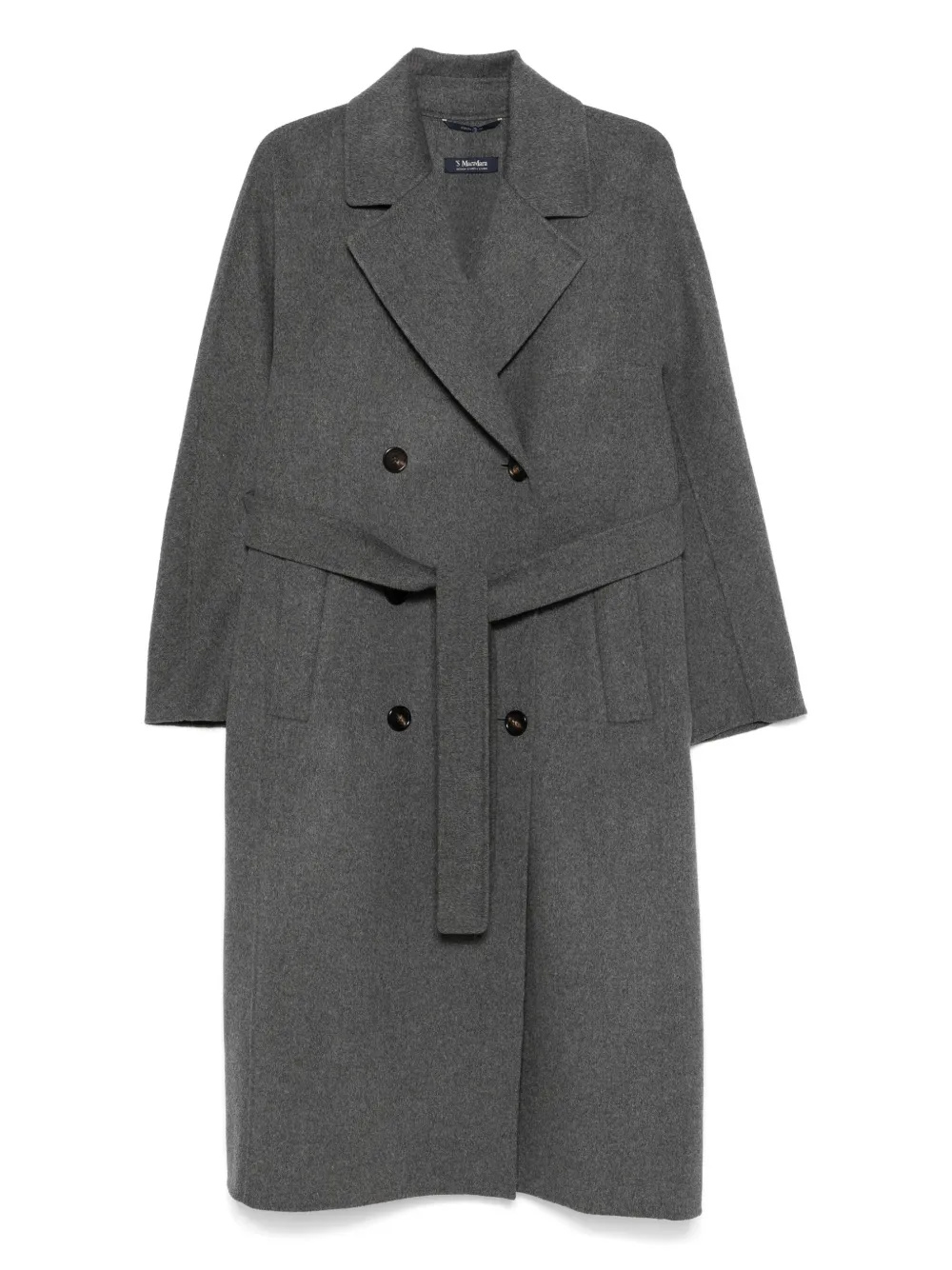 

Двубортное пальто с поясом 'S Max Mara, серый