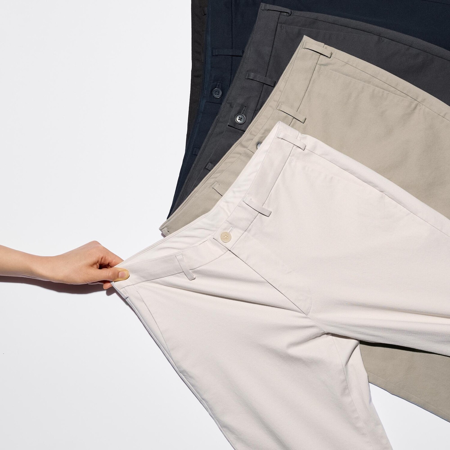 Узкие брюки-чиносы UNIQLO, бежевый — фото 3