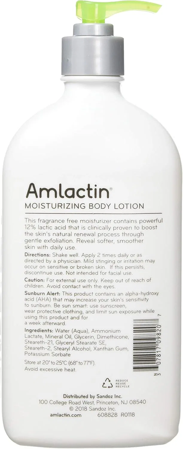 Лосьон для тела AmLactin с 12% молочной кислотой, без отдушки, 20 унций — фото 2