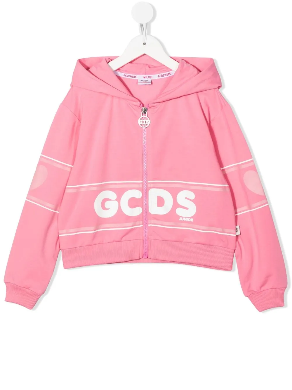 

Худи на молнии с логотипом Gcds Kids, розовый