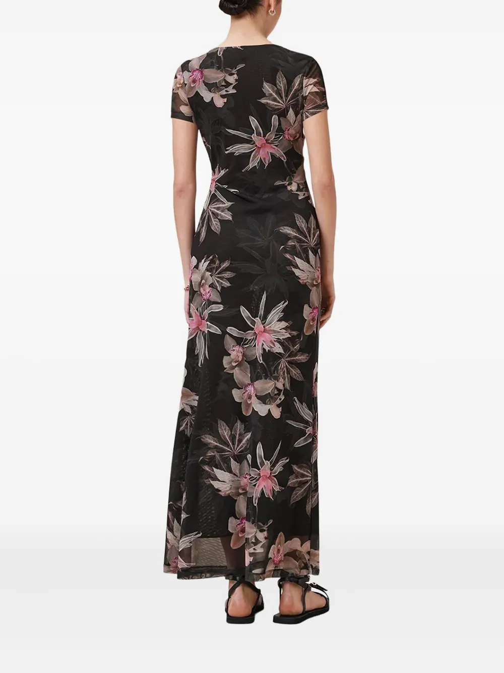 Платье Gabby с кулиской и цветочным принтом AllSaints, черный — фото 3