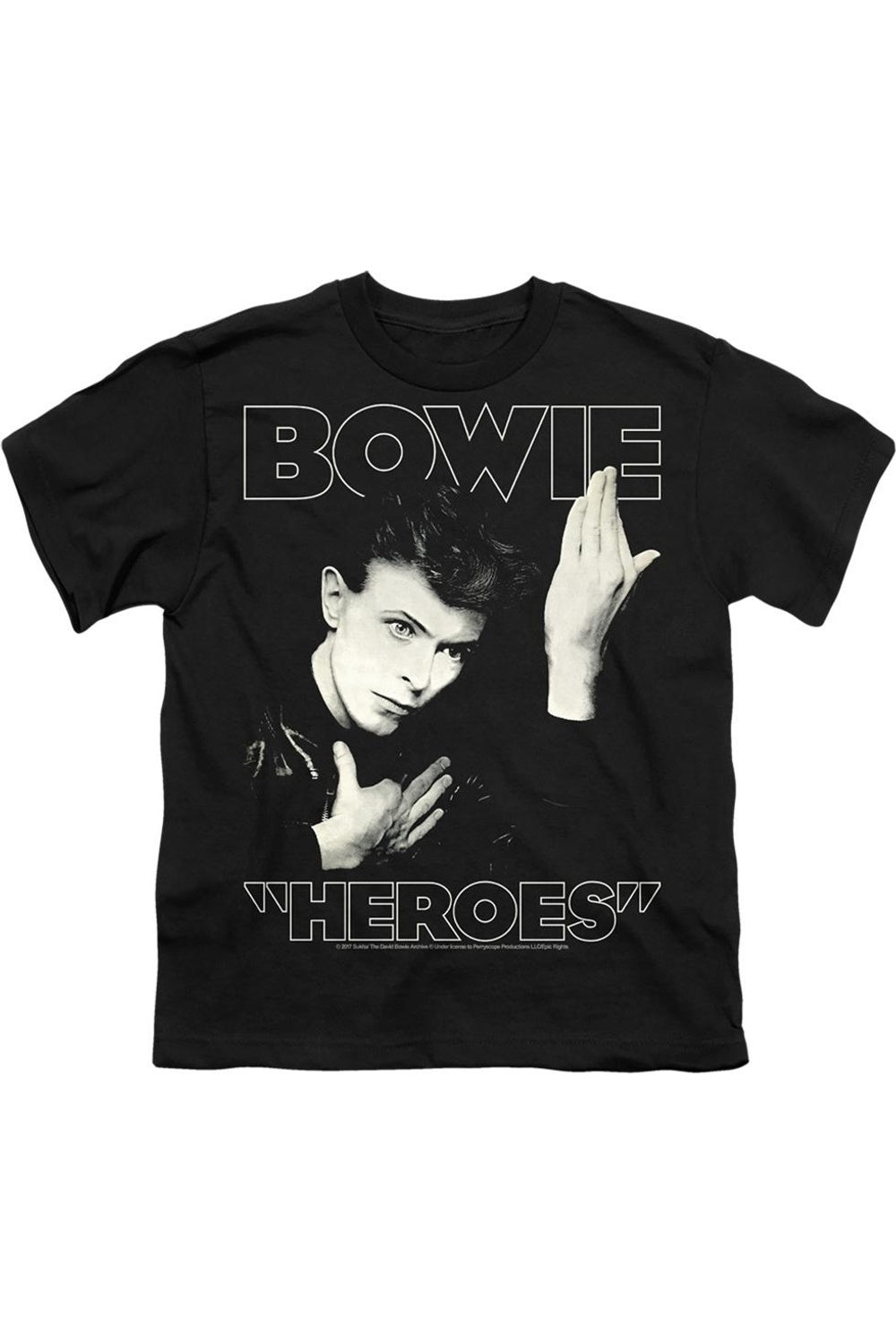 

Футболка с коротким рукавом для подростков с принтом Heroes от David Bowie Gildan, черный