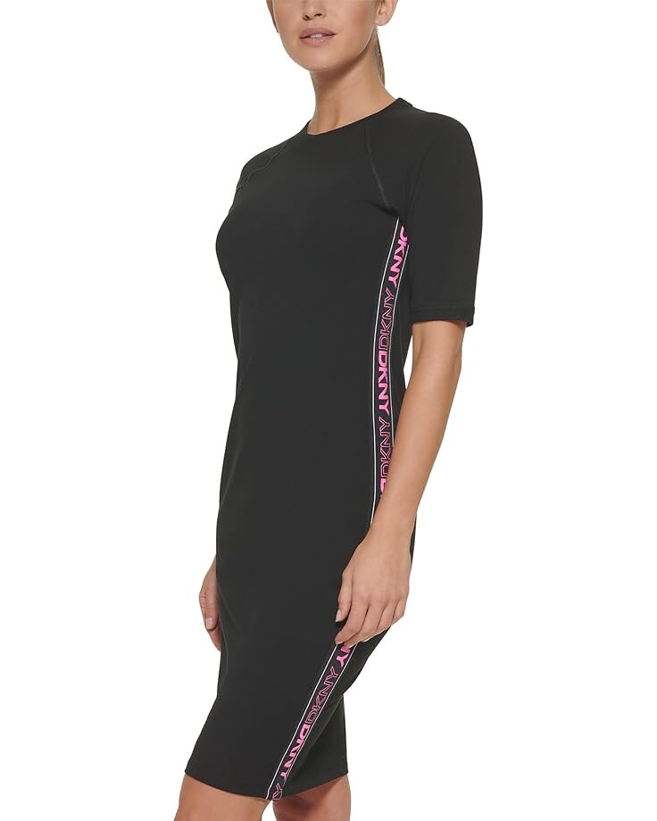 

Платье DKNY Flip Logo Tape Bodycon Dress, цвет Laser Pink