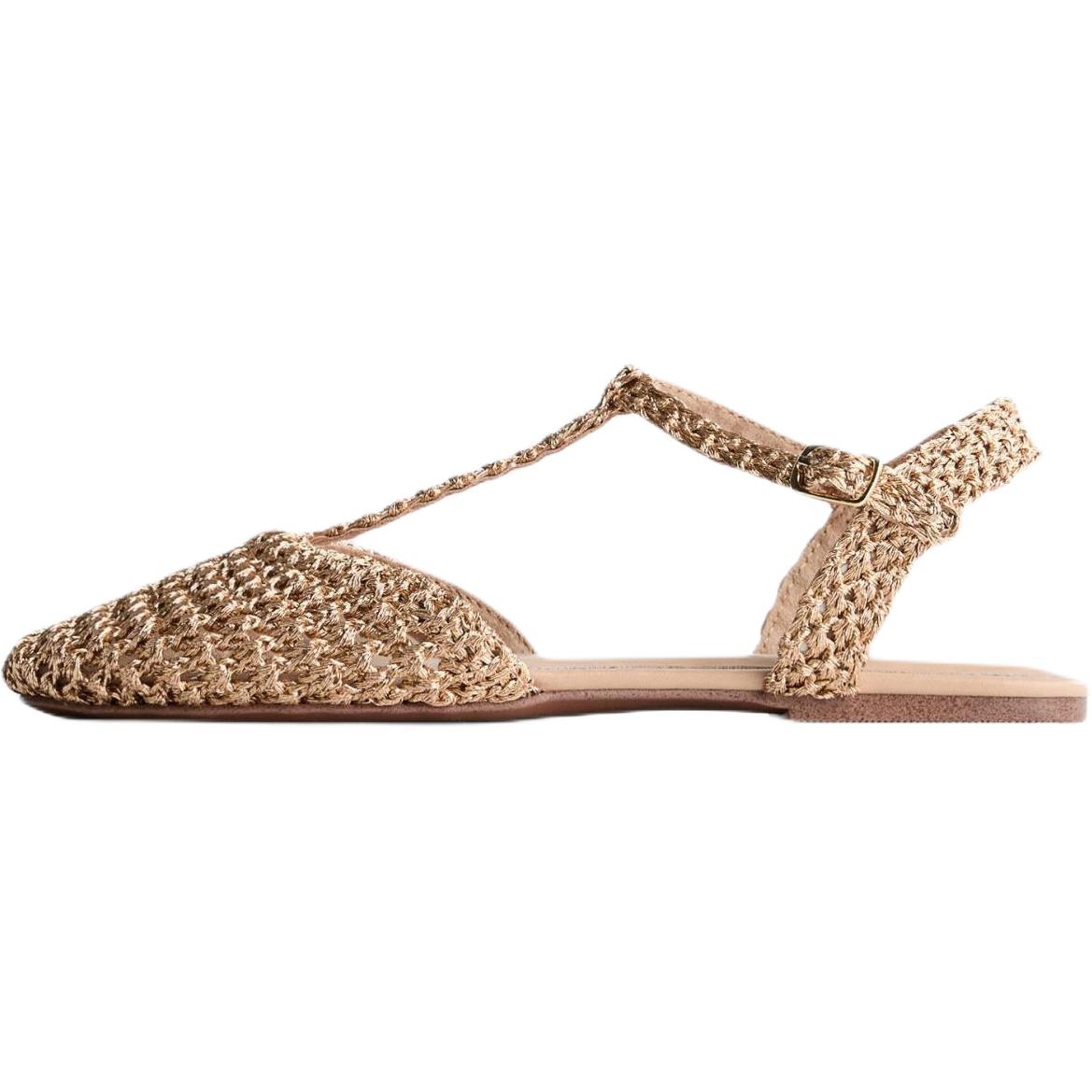 

ZARA Скользостойкие износостойкие низкие детские сандалии gold kids