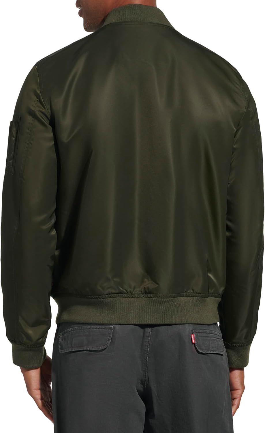 Легкая мужская куртка-бомбер Levi's MA-1 Flight на молнии, Olive Ma-1 Unfilled — фото 3