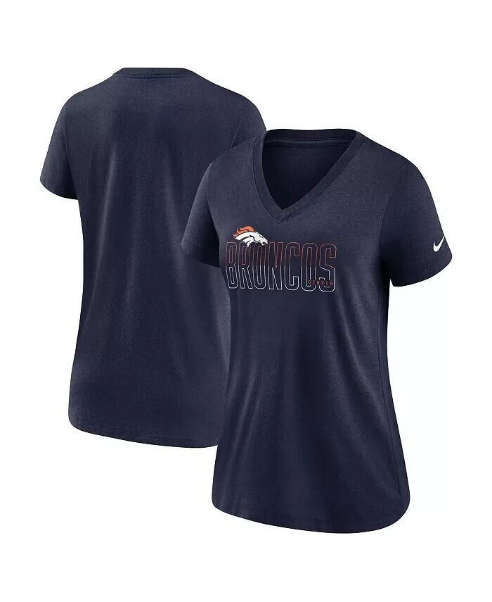 

Женская темно-синяя футболка с треугольным вырезом Denver Broncos Lock Up Tri-Blend Nike
