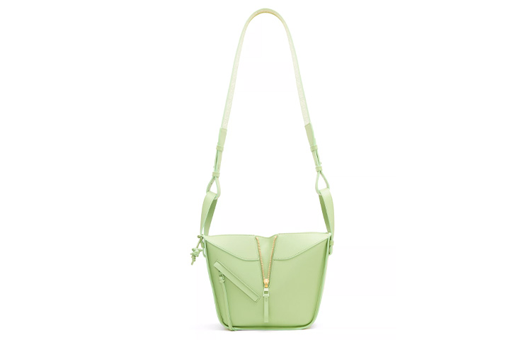 

LOEWE Сумка-гамак из атласной коровьей кожи, сумка через плечо, женская, стандартная, цвет охра-глазурь-зеленый