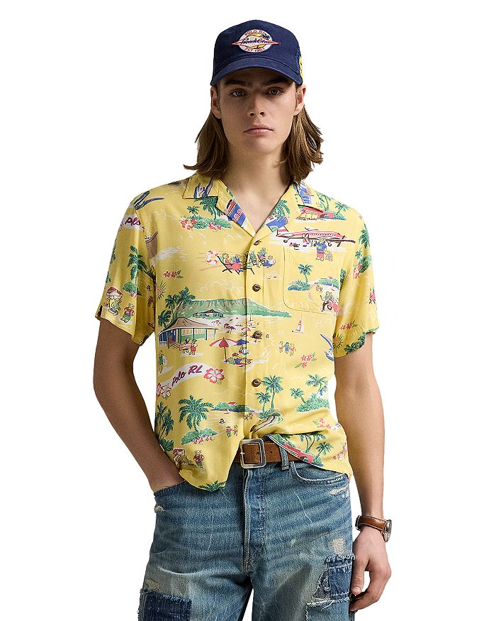 

Классическая рубашка поло с медвежонком Camp Polo Ralph Lauren, мультиколор