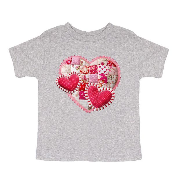 

Футболка с принтом в стиле пэчворк Hearts The Juniper Shop, Heather Grey
