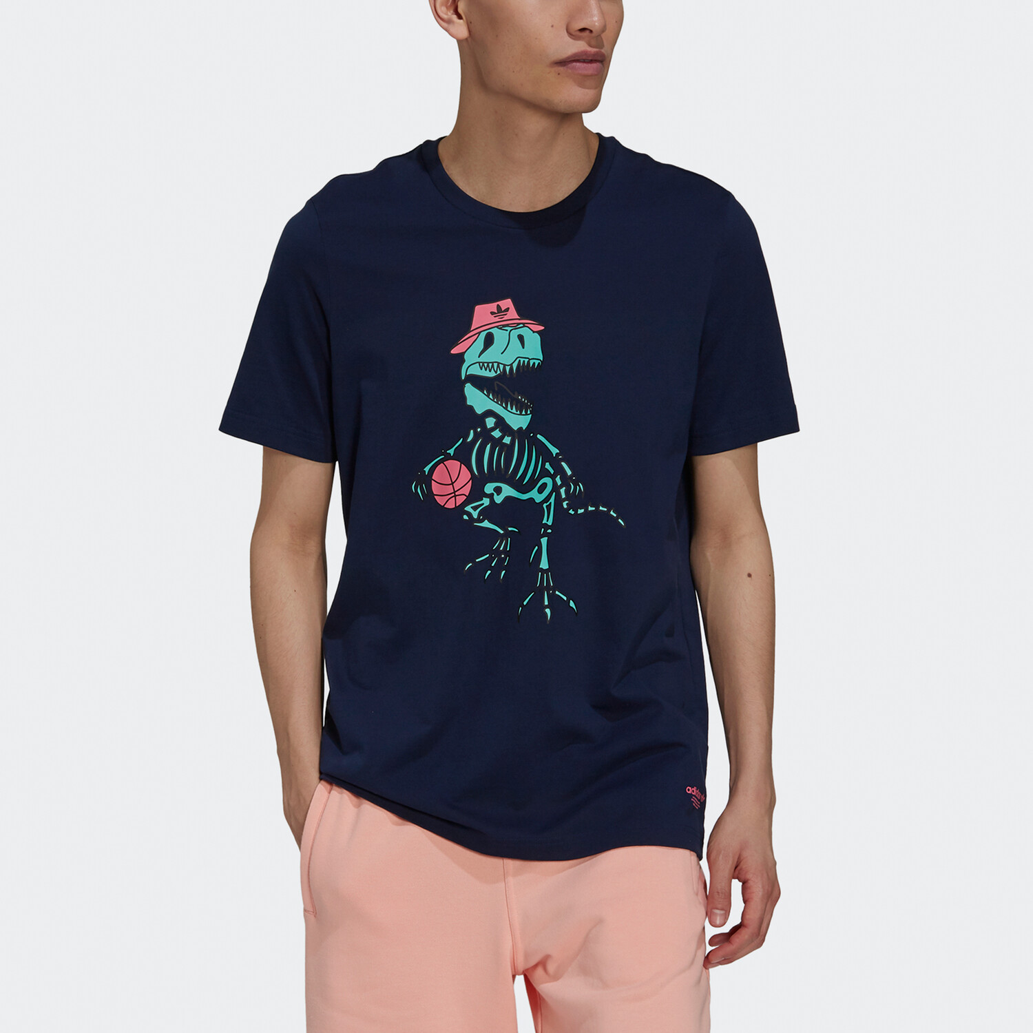 5 Dino Футболка мужская темно-синяя Adidas Originals, темно-синий — фото 3