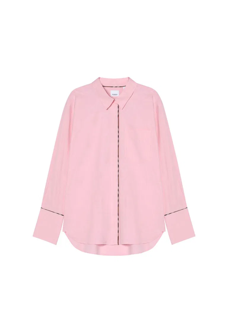 Рубашка Burberry, женская, розовый, хлопок