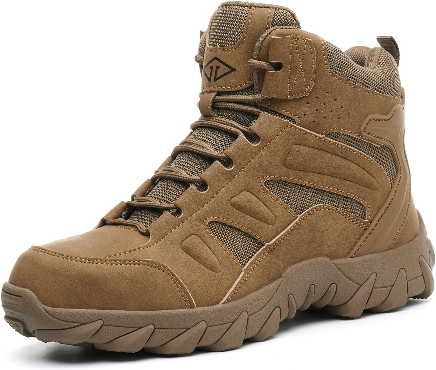 

Мужские рабочие ботинки: удобные ботинки со стальным носком, неразрушимая защитная обувь для промышленности и строительства, нескользящие мужские ботинки с композитным носком Dinggu, коричневый