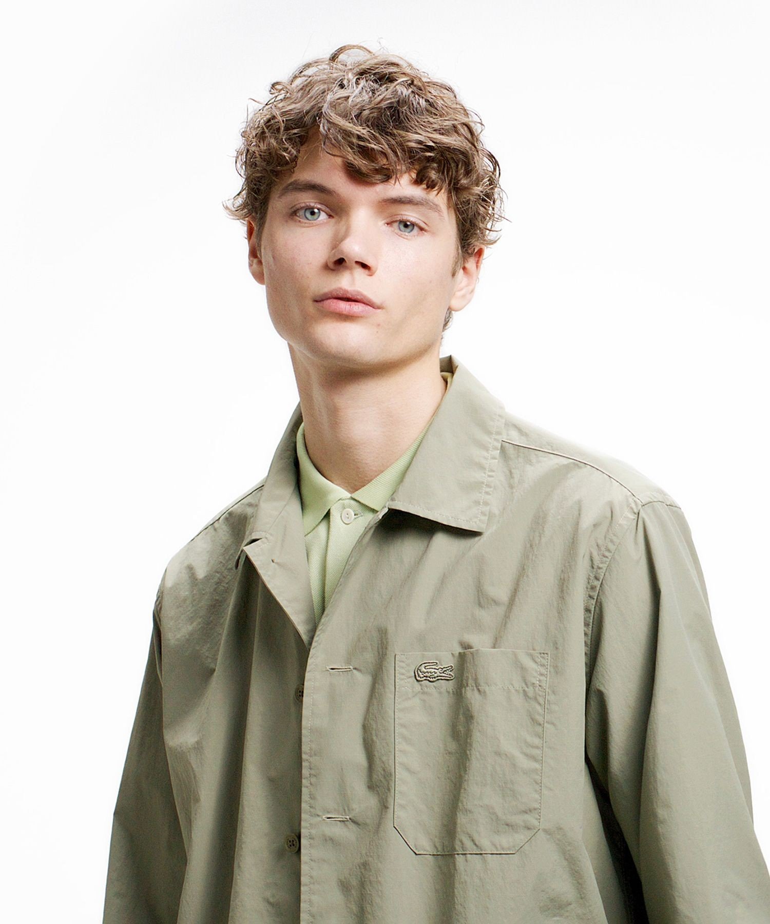 Рубашка-куртка Lacoste из нейлона рипстоп, мужская, Moss зеленый — фото 4