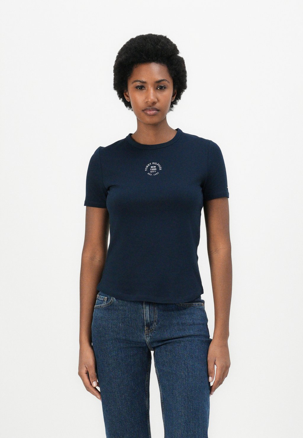 

Футболка с принтом STAMP LOGO SLIM TEE Tommy Hilfiger, темно-синий