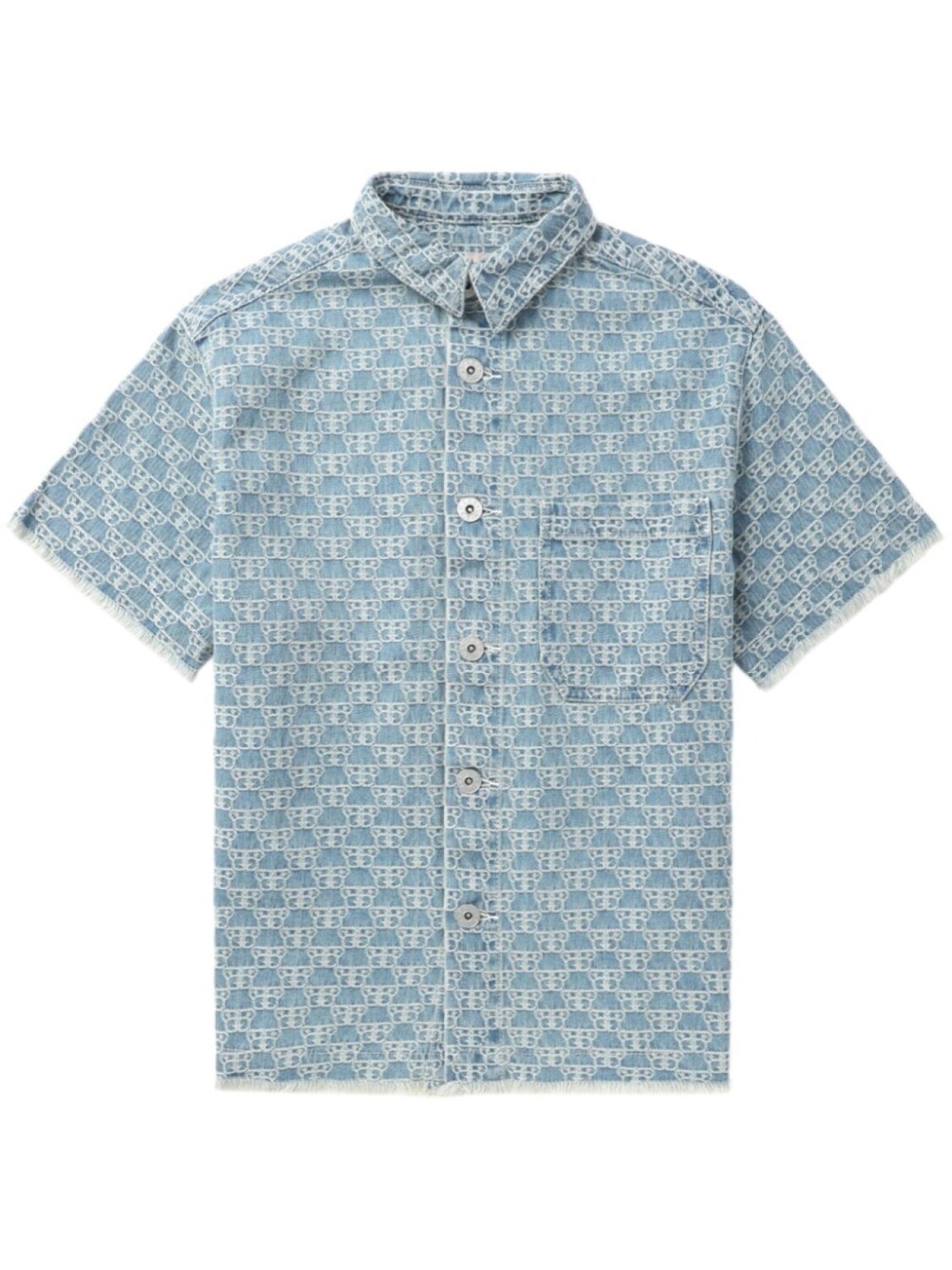 

A Bathing Ape джинсовая рубашка с монограммой, синий