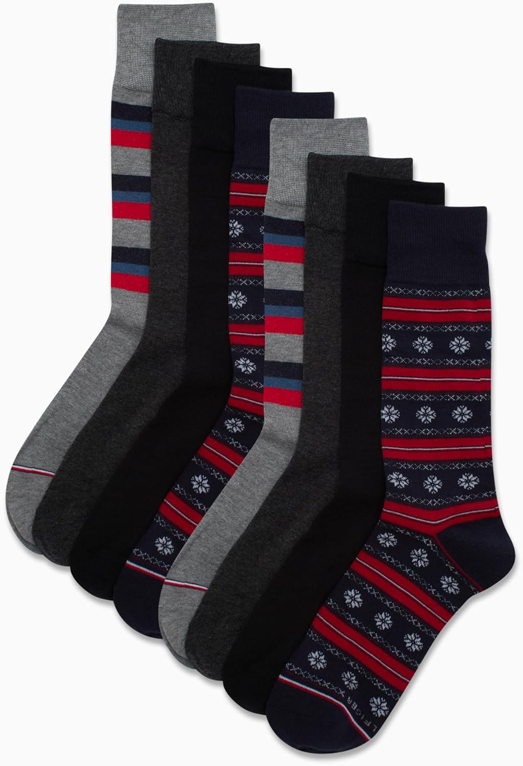 Мужские носки Tommy Hilfiger - 8 пар стильных мужских носков, дышащие, влагоотводящие и эластичные, размеры 7-12, Navy Assorted — фото 3