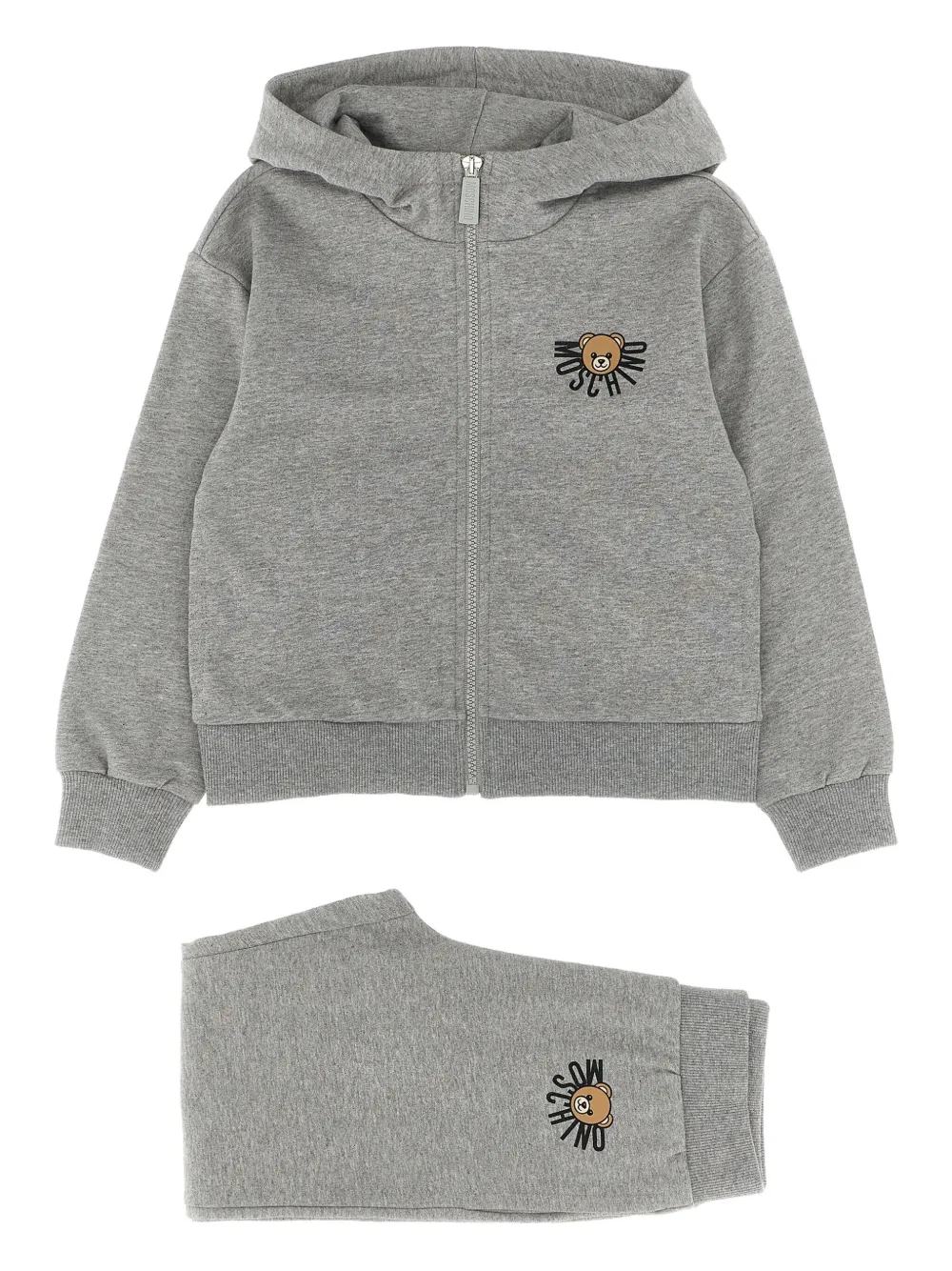 

Флисовый спортивный костюм с мишкой Тедди Moschino Kids, серый