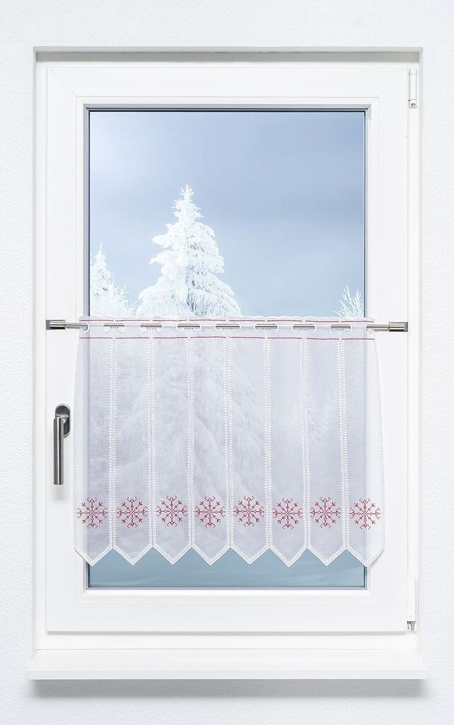 

Панельная штора Plauener Spitze - ледяной кристалл (Ш х В) 205см*49см красный/чисто красный