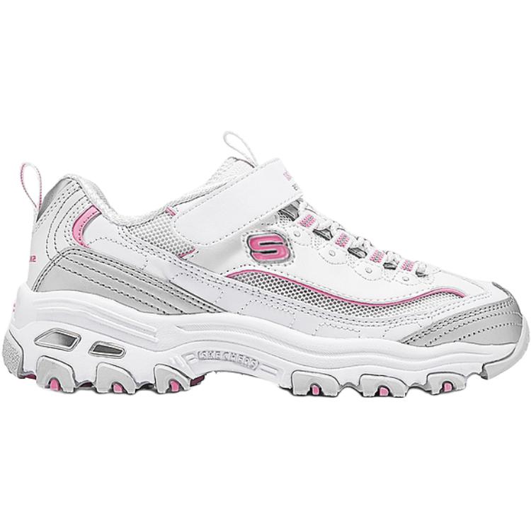 Детская повседневная обувь SKECHERS GIRLS для детей Skechers Kids, белый/розовый/серебряный — фото 2