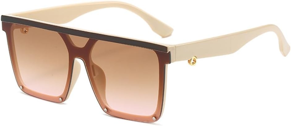 

Солнцезащитные очки UV400 с защитой от УФ-излучения — большие, в стиле панк, черные, с заклепками, для женщин и мужчин, для бега и активного отдыха generic, Beige-brownpink