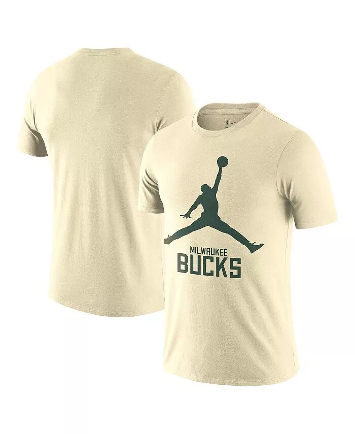 

Мужская кремовая футболка Nike Milwaukee Bucks Essential Jumpman Jordan, бежевый