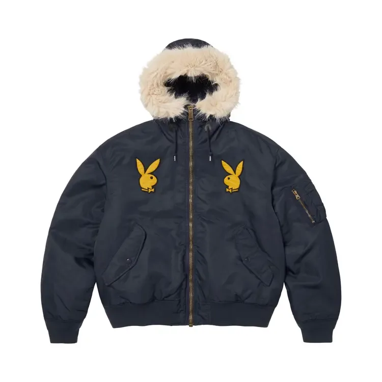 Supreme x Playboy Hooded Ma-1 'Navy'