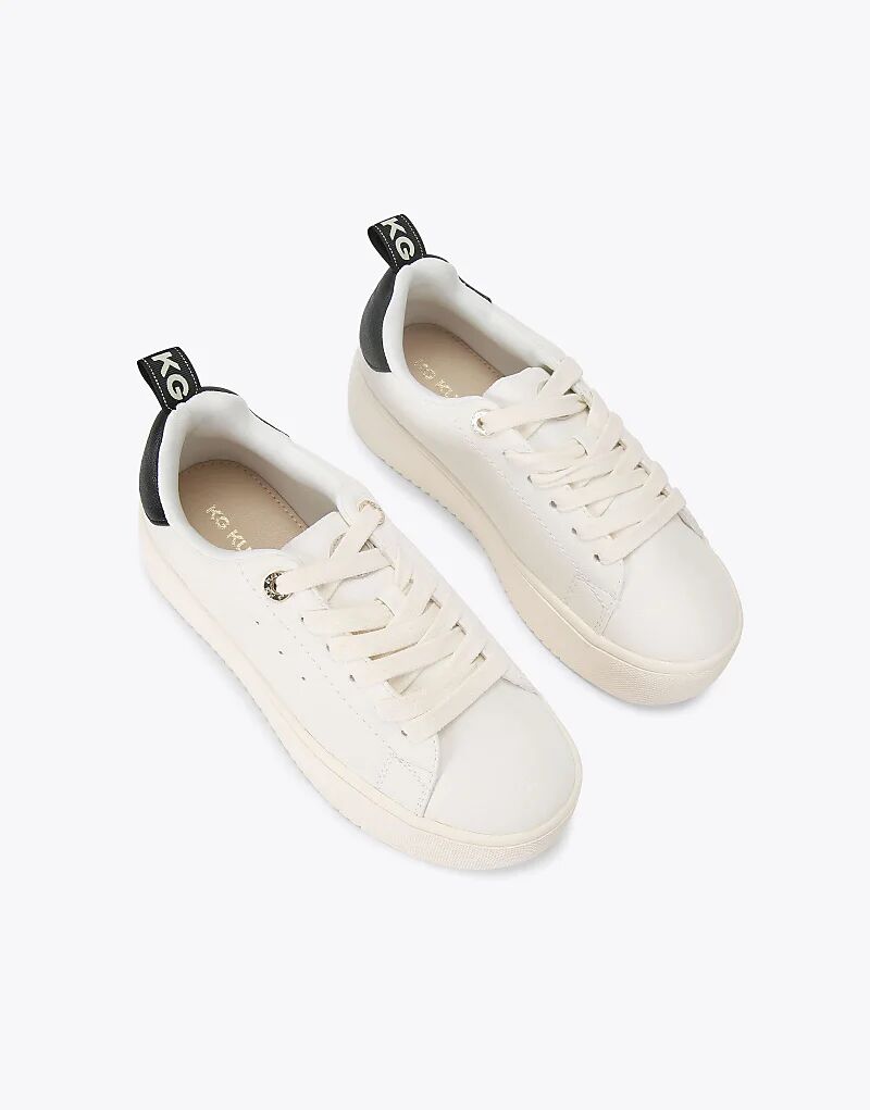 Кроссовки KG Kurt Geiger Lighter со шнуровкой, белые, черные — фото 2