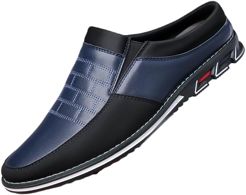 

HCHCTRY Мужские босоножки больших размеров в винтажном ретро-стиле с вырезами, удобные, с нескользящей микрофибровой верхней частью, прочные тапочки, мужская обувь для улицы, синий