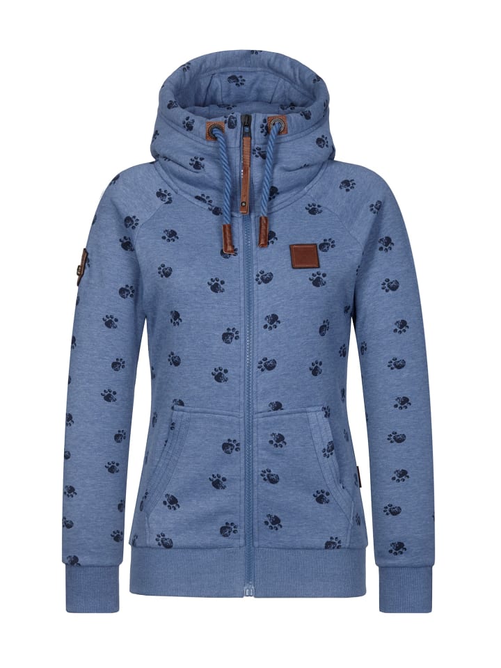 

Naketano Толстовка с капюшоном Brazzo 20, синий меланж, с принтом в виде собак