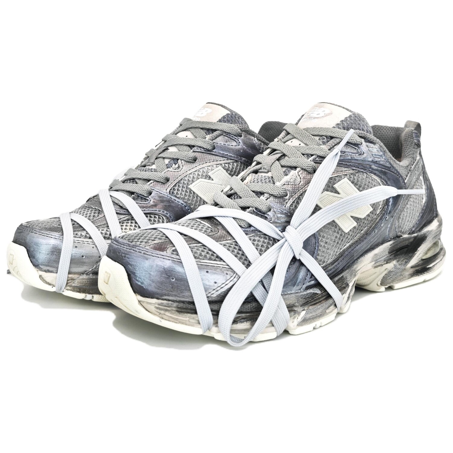 Кроссовки New Balance NB 530 Wear-Resistant Slip-Resistant, серебристо-серый/бежевый — фото 3