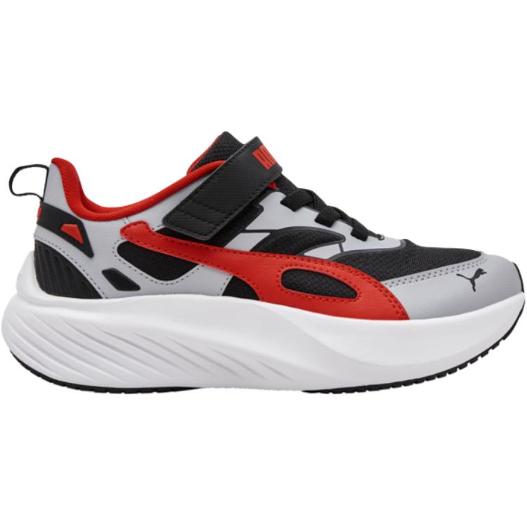 Puma Детские низкие кроссовки Pounce Lite из износостойкой ткани с эффектом отскока, красные — фото 3