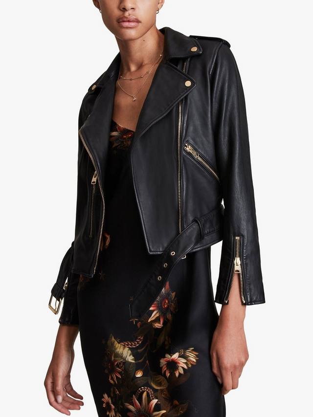 

Кожаная байкерская куртка balfern AllSaints, черный