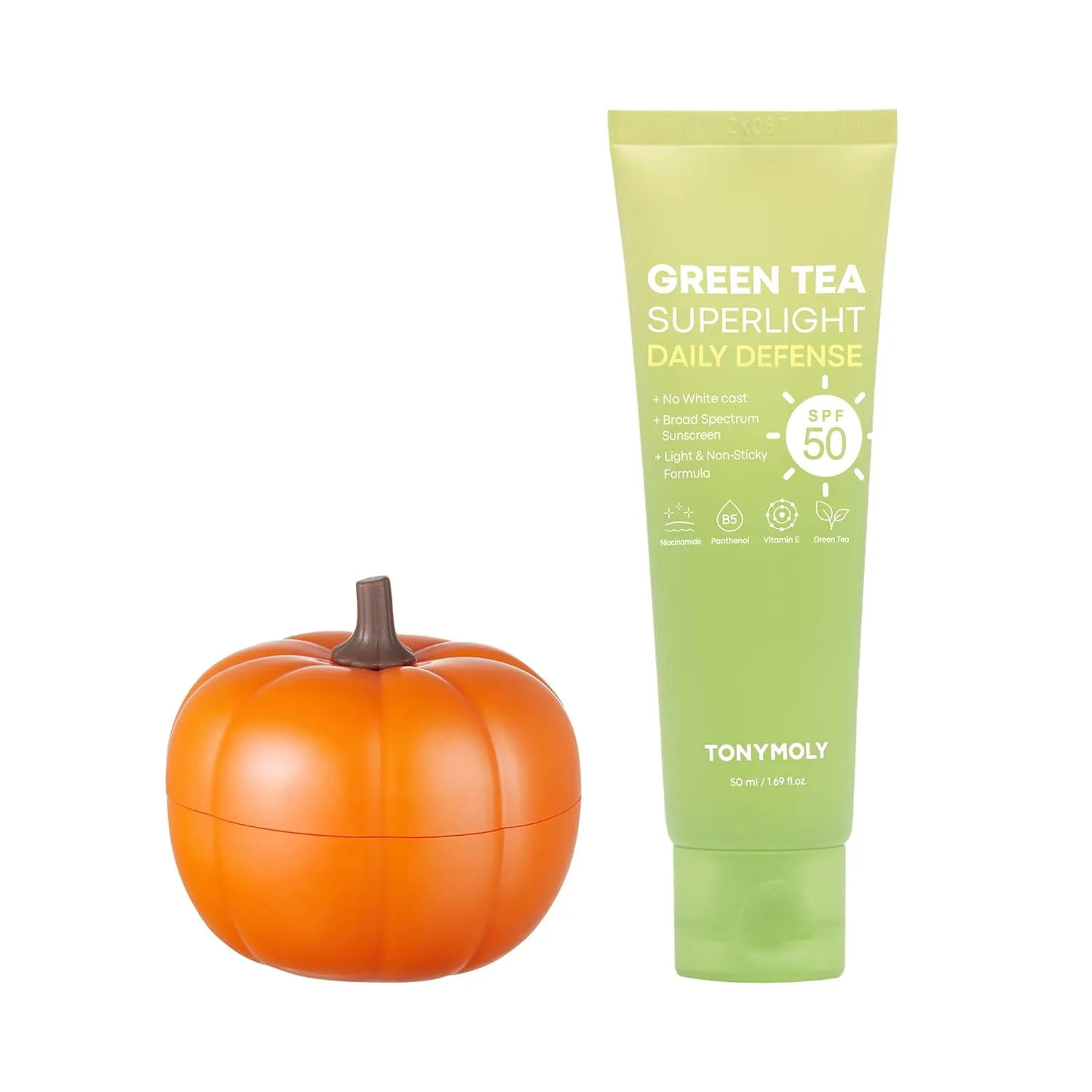 TONYMOLY Green Tea SPF 50 Солнцезащитный крем с Plump-kin ретиноловым кремом для глаз, корейский набор для ухода с экстрактом тыквы и зеленого чая для защиты лица от солнца, увлажнения и антивозрастного ухода, Green