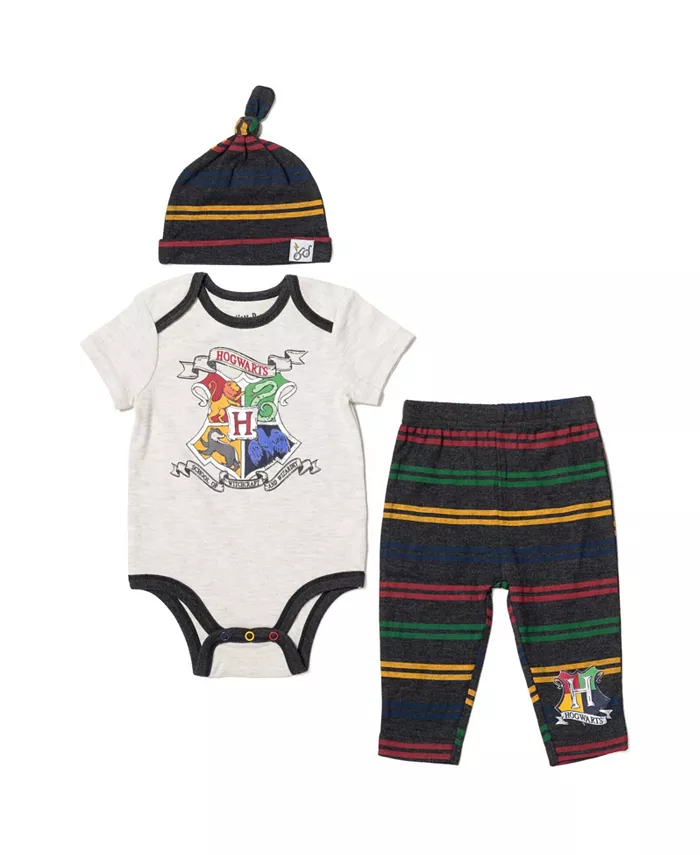 

Комплект одежды для мальчиков Baby Boys Gryffindor Hufflepuff Ravenclaw: боди, штаны и шапочка (3 предмета), для новорожденных Harry Potter, белый